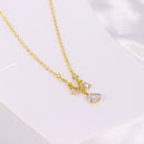 Colar com  Pingentes de Gotas em Zircônia Cristal