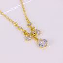 Colar com  Pingentes de Gotas em Zircônia Cristal