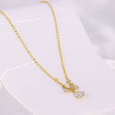 Colar com  Pingentes de Gotas em Zircônia Cristal