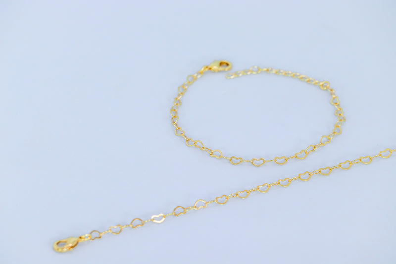 Pulseira elos de coração