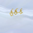 Brinco trio de trevo argolinha