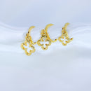 Brinco trio de trevo argolinha