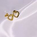 Brinco de Coração Cravejado