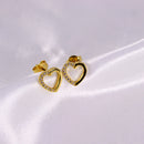 Brinco de Coração Cravejado