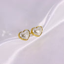 Brinco Pérola em Formato de Coração