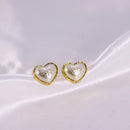 Brinco Pérola em Formato de Coração