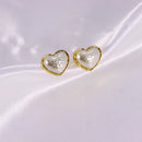 Kit Gargantilha Pérola e Coração + Brinco Pérola em Formato de Coração