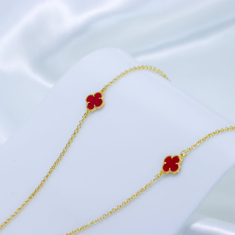Colar de Trevo Vermelho