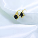 Brinco Trevo Preto Argolinha