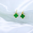 Brinco Trevo Verde Argolinha