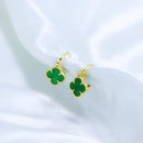 Brinco Trevo Verde Argolinha