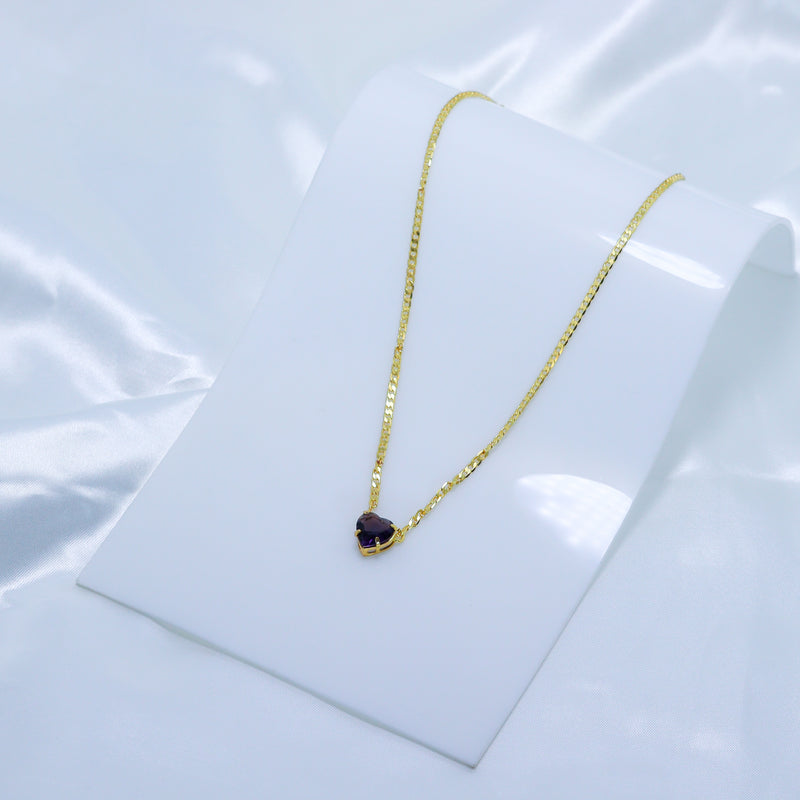 Colar Coração Roxo