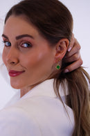 Brinco Trevo Verde Argolinha