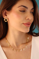 Colar Pingente de Cruz Dourada