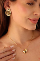 Colar Pingente de Coração Assimétrico