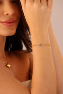 Pulseira com Pingente de Strass Cravejado