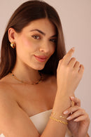 Bracelete Minimalista com Ponta em Estrela Cravejada