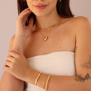 Bracelete Slim com Pontas Cravejadas