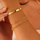 Bracelete Slim com Pontas Cravejadas