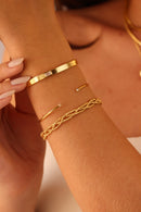 Bracelete Slim com Pontas Cravejadas