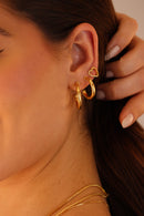 Brinco de Coração Cravejado