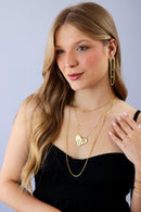 KIT Colar Orgânico de Coração + Brinco Esfera Liso