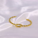 Bracelete com Nó Dourado