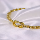 Bracelete com Nó Dourado