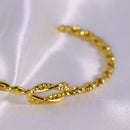 Bracelete com Nó Dourado