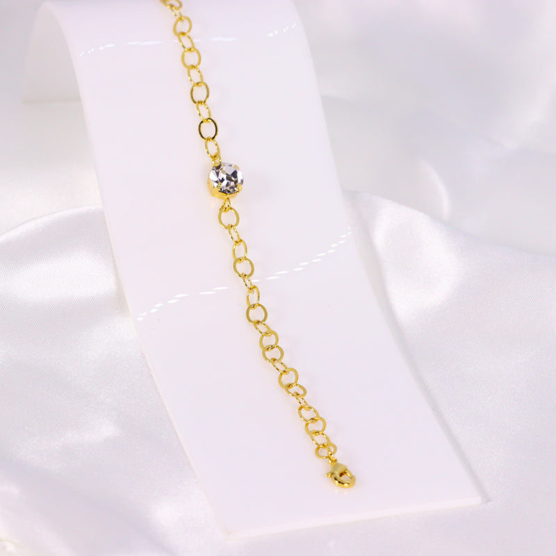 Pulseira com Pingente de Strass Cravejado