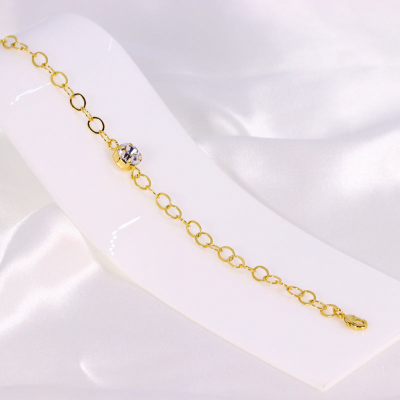 Pulseira com Pingente de Strass Cravejado